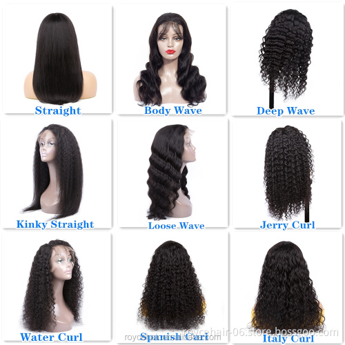 100% Brazilian Virgin Curly Human Hair Wigs Vendor,  Body Wave Pre plucked Transparent 360 Swiss Lace Front Wig For Black Women